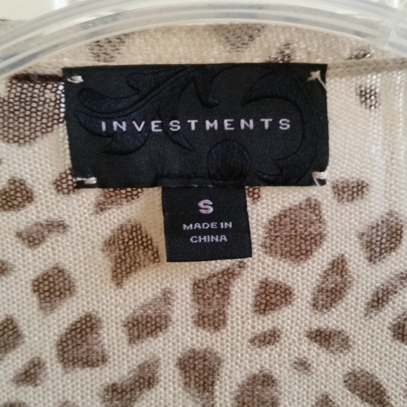 {Investments} Lightweight Animal Print Cardigan - Picture 3 of 3